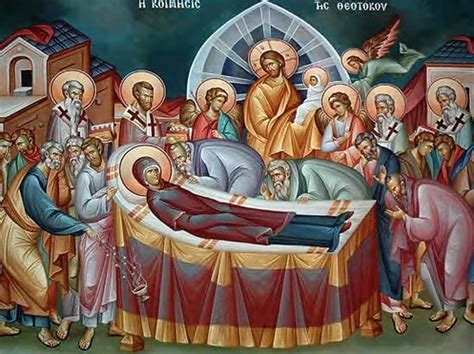  The Dormition of the Theotokos  by Eudokim: A Byzantine Masterpiece Steeped in Sorrow and Sacred Radiance